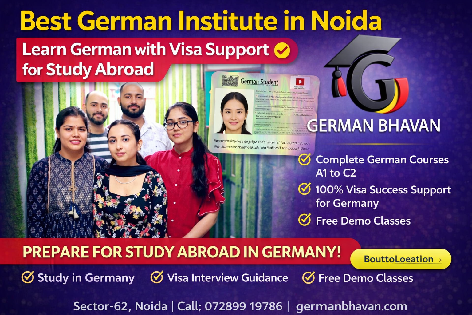 Learn German in Noida for Study Abroad – 100% Visa Success Support